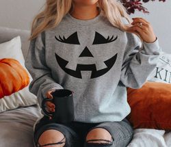 Vintage Halloween Sweatshirt, Ghost Cat Halloween Sweater, Retro Halloween Shirts for Women, Halloween Crewneck