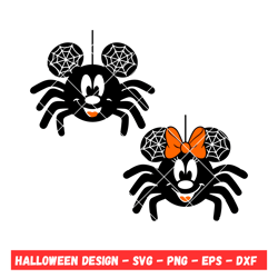 Mickey & Minnie Mouse Spider Bundle Svg, Trick or Treat Svg, Halloween Svg, Disney Svg, Cricut, Silhouette Vector Cut Fi
