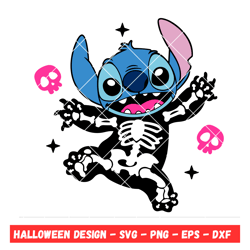 Skeleton Stitch Svg, Lilo & Stitch Svg, Halloween Svg, Disney Svg, Cricut, Silhouette Vector Cut File