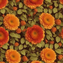 Vintage Farmhouse Posey Autumn Colors Pattern Pattern Tileable Repeating Pattern