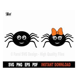 Boy Spider Svg, Girl Spider SVG File For Cricut, Silhouette, Vector Clipart Cut File-  Instant Digital Download