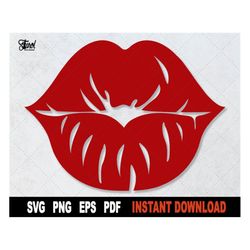 Lips svg, Kiss Svg, Valentine' s Day Svg File For Cricut, Silhouette, Kiss Svg Cut File, Vector Clipart Design Png- Inst