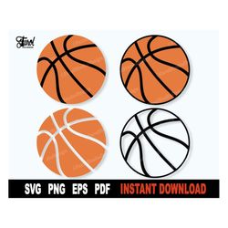 Basketball Svg, Basketball Svg File For Cricut, Silhouette, Svg Cut File, Sport Clipart, Png Art Design- Instant Digital