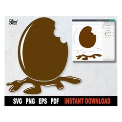 Easter Egg SVG,  Chocolate Egg SVG File For Cricut, Silhouette, Vector Easter SVG Clipart Cut File, Print Png - Instant