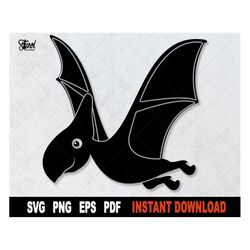 Dinosaur SVG, Pterodactyl SVG, Black Dinosaur SVG File For Cricut, Silhouette Clipart Cut File,  Sublimation png- Instan
