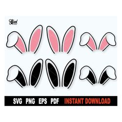 Bunny Ears SVG Bundle, Bunny Ears Svg File For Cricut, Silhouette, Easter SVG Clipart, Ears Cut File, Spring Svg- Instan