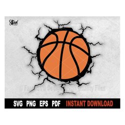Basketball SVG, Basketball Svg File For Cricut, Silhouette, Vector Sport Clipart, Png Art Design  - Instant Digital Down