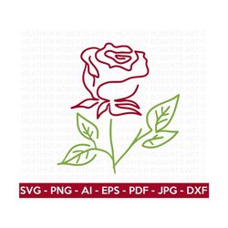 Rose Line Art SVG, Rose svg, Line Art svg, Floral Decoration SVG, Flowers SVG, Rose Floral svg, Nature Svg, Cricut Cut F