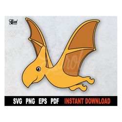 Dinosaur SVG, Pterodactyl SVG, Dinosaur SVG File For Cricut, Silhouette Clipart Cut File,  Sublimation png - Instant Dig