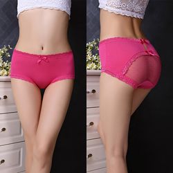 Women's underwear intimates 6PK Mixed colors modal mid-rise bowknot panties underpants 461