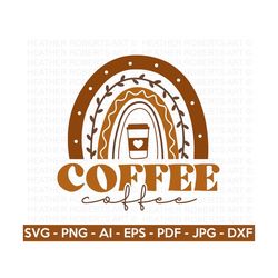 Coffee Rainbow SVG, Retro Coffee SVG, Coffee Stacked SVG, Coffee Lover, Coffee Mug Svg, Coffee Cup svg, Cut File Cricut,