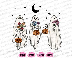 Floral Ghost Svg, Floral Ghost Png, Halloween Ghost Png, Flower Ghost, Cute Ghost Svg, Funny Halloween Png,Funny Hallowe