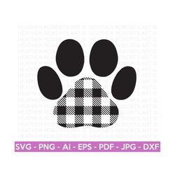Checkered Dog Paw Svg, Dog Svg, Paw SVG, Animal Paw Svg, Animal Svg, Dog Paw Print, Paw Print, Animal Print, Clipart, Cu
