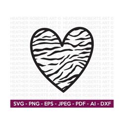 Tiger Pattern Heart Svg, Heart SVG, Hand-drawn Heart svg,Valentine Heart svg, Heart Shape, Patterned Heart, Cut Files Cr