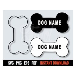 Dog Bone SVG Cut File,  Bone Silhouette Shape SVG File For Cricut, Bone Outline Vector Clipart - Instant Digital Downloa