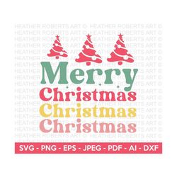Merry Christmas Retro SVG, Retro Christmas Quotes SVG, Christmas Shirt svg, Winter svg, Merry Christmas, Cut File Cricut