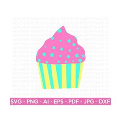 Cupcake SVG, Cute Cupcake SVG, Birthday Party Decor svg, Cupcake Vector, Cupcake Clipart svg, Dessert svg, Kids Shirt sv