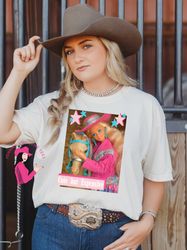 cute but expensive comfort colors cowgirl shirt, buckle bunny shirt, rodeo shirt, cowgirl doll shirt preppy cowgirl shir