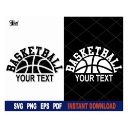Basketball SVG, Half Basketball Svg, Basketball Svg File For Cricut, Silhouette, Vector Sport Clipart  - Instant Digital