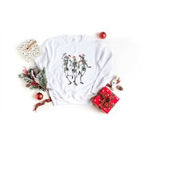 Christmas Dancing Skeleton Sweatshirt, Funny Skeleton T-Shirt, Christmas Party Tee, Kids Halloween Shirts, christmas gif