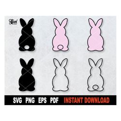 Easter Bunny Shape SVG File For Cricut, Silhouette, Rabbit  Vector Easter SVG Clipart Cut File,  Sublimation Png- Instan