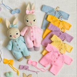 clothes for toy doll jumpsuit crochet amigurumi knit accessories doll crochet bow
