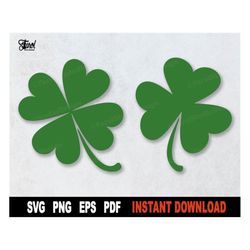 Four Leaf Clover SVG Cut File, Shamrock SVG File For Cricut, Saint Patricks Day, Flower Clipart, Lucky Svg - Instant Dig