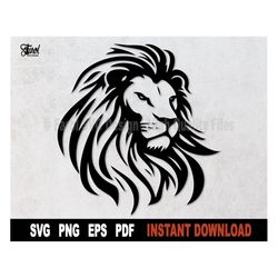 Lion Svg, Lion Head Svg Files for Cricut, Animal Vector Clipart, Png Art Design- Instant Digital Download