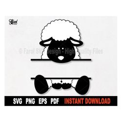 Sheep Svg, Sheep Split Monogram Svg File For Cricut, Silhouette, Easter Svg Clipart, Animal Vector, Sublimation Png Inst