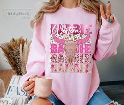 country western sweatshirt, malbaro sweatshirt, western barbie shirt, cowgirl shirt, pink shirt,trendy sweatshirt, count