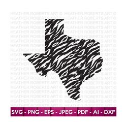 Texas Zebra Pattern Design SVG, Texas Svg, Texas Clipart, Texas Silhouette, Texas Shape svg, Texas Design Svg, Cut File