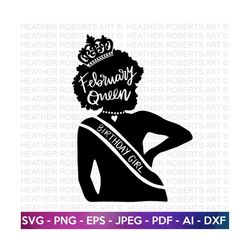Birthday Queen of February SVG, Afro Birthday Queen svg, Afro Girl SVG, Afro Birthday Girls, Black Birthday Queen SVG, C