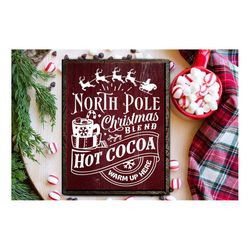 Hot cocoa poster svg, Hot cocoa svg,  Old fashioned hot cocoa svg, Vintage hot cocoa svg, Vintage Christmas svg,  farmho