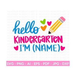 Custom Order - Hello Kindergarten SVG, Hello Kindergarten SVG, Back to School SVG, School Shirt svg, hand-lettered,Cut F