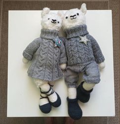 Crochet toys LLama boy and LLama girl, Amigurumi animal, Exclusive Christmas gift, Handmade natural toys, Teddy llama