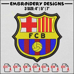Barcelona logo embroidery design, Logo design, Embroidery design, Embroidery files, Embroidery shirt, Digital download