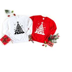 May The Force Be With You Christmas Tree Shirt, Star Wars Christmas Shirt, Gift For Star Wars Fans, Star Wars Lovers gif