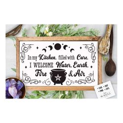 In my kitchen filled with care SVG, Witch kitchen svg, Magic Kitchen svg, Kitchen vintage poster svg, Witches Kitchen sv