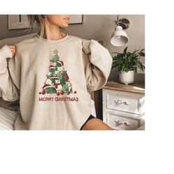 Cat Christmas Tree Shirt, Meowy Christmas Shirt, Christmas Cat Shirt, Merry Christmas, Cat Lover Shirt,Christmas, Christ