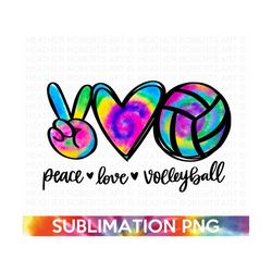 Peace Love Volleyball Tie Dye Sublimation, Volleyball PNG, Volleyball Player PNG, Peace hand sign PNG, heart png,Volleyb