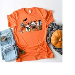 Cute Halloween Shirt,Halloween Coffee,Halloween Gift Women,Mickey Coffee Shirt,Minnie Coffee Shirt,fall coffee shirt,pum