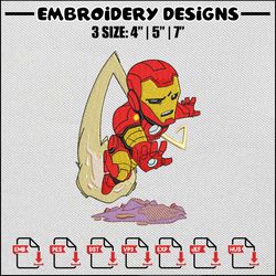 Iron man chibi embroidery design, Embroidery design, Embroidery files, Embroidery shirt, Digital download