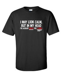 I May Look Calm Funny Graphic Tees Mens Women Gift For Sarcasm Laughs Lover Novelty Funny T Shirts