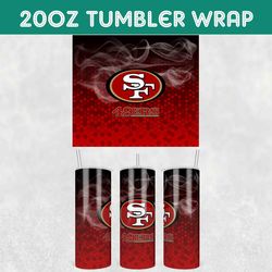smoke san francisco 49ers football tumbler wrap, smoke 49ers tumbler wrap, football tumbler wrap, nfl tumbler wrap