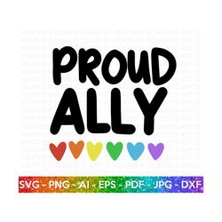 Proud LGBT Ally SVG, LGBT Ally svg, Proud Gay Ally svg, Heart Rainbow svg, Gay Pride Ally Shirt svg, Gay Parade Outfit,C