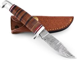 Handmade Damascus Steel 8 Inches Full Tang Skinner Knife Best Christmas Gift Anniversary Gift Birthday Gift A6