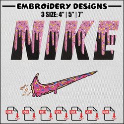 Nike donut embroidery design, Nike design, Embroidery design, Embroidery files, Embroidery shirt, Digital download