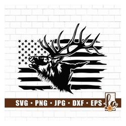 USA Flag Elk Deer svg | Elk Deer png | US Deer Clipart | US Deer Hunter svg | Hunting Dad svg | Elk Deer Svg | Hunter Gi