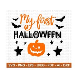 My First Halloween SVG, Cute Halloween SVG, Halloween Shirt svg, Halloween Onesie svg, Ghost Vibes, Halloween Vibes, Cut