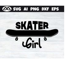 Skateboard SVG Skater Girl - skateboarding svg, kateboard svg, skater svg, skateboarder svg, skateboard clipart, skating